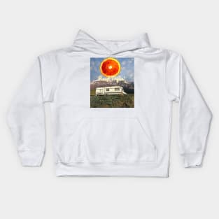 Road Tripping Into The Wild Collage Kids Hoodie